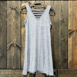 Pink Rose Strappy Mini Dress‎ M Blue Heather Tunic Top Sleeveless Stretchy Vtg